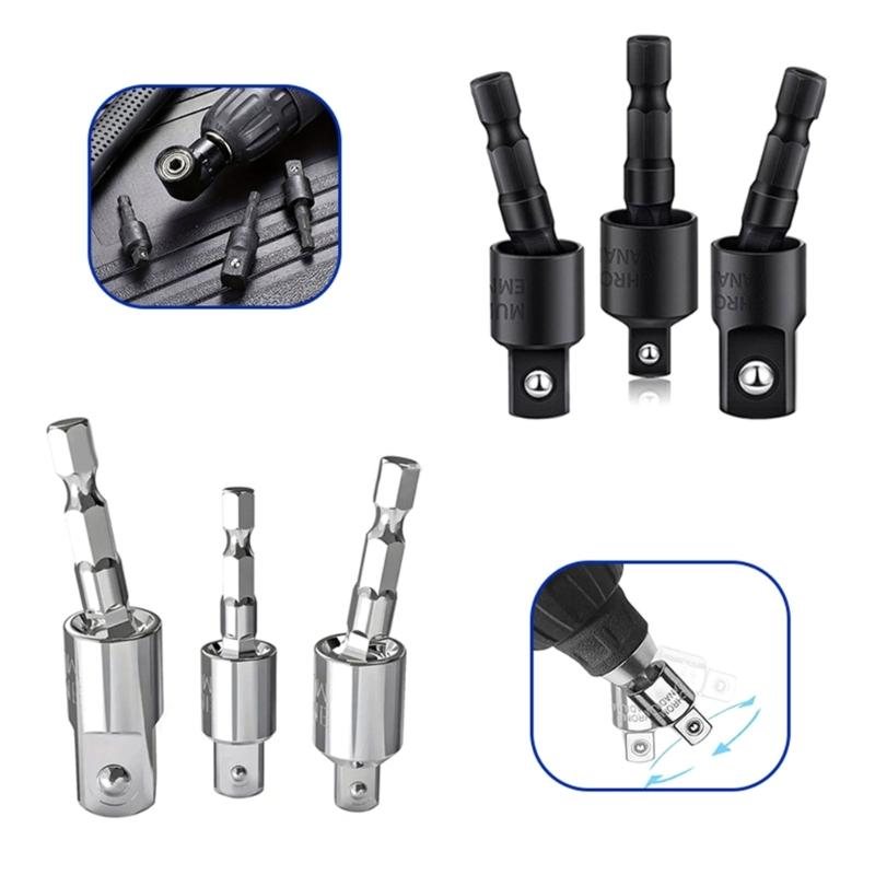 3pcs 360 Degree Rotating Spin Drill Socket Set Suitable for Various Screw Angles & Enhances Efficiency In DIYer Projects