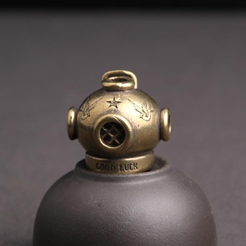 Messing 1 Stück Messerperle U-Boot Taucherhelm Überlebensarmband Schnalle Schlüsselanhänger EDC Dekoratives Zubehör