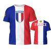 Magliette con Patch Bandiera Francese Stampate 3D Magliette Grafiche alla Moda Calcio Francese Top Estivi Magliette Sportive Traspiranti