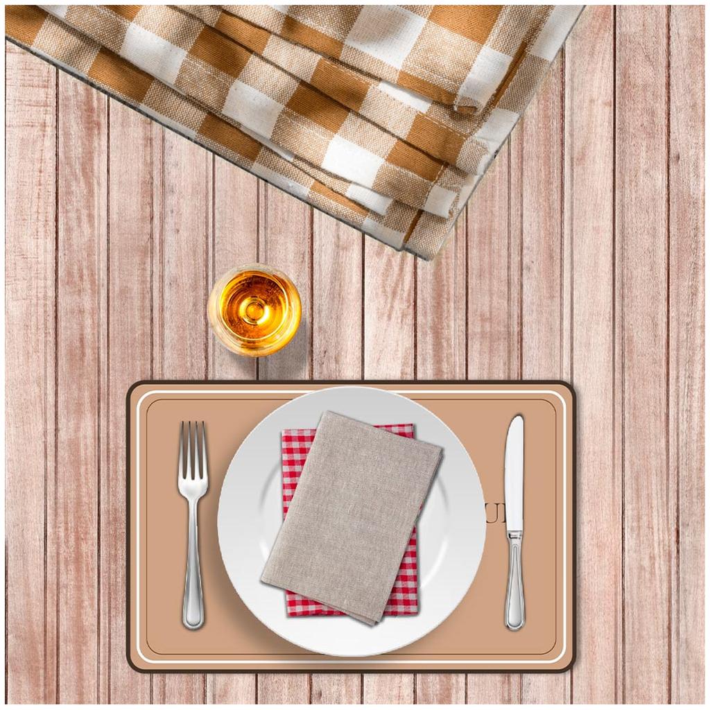 Les Trésors De Lily [A1895] - Placemat 'L'Authentique Cuisine Traditionnelle' Brown - 43x28 ​​cm