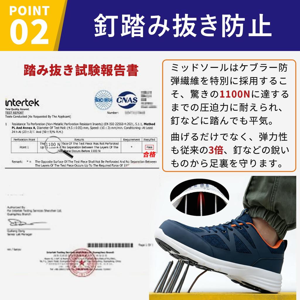 [SOARHOPE] Safety Shoes, Disaster Prevention Shoes, Men's Work Shoes, Lightweight, Resin Toe Cap, JSAA Class A, Nail Puncture Resistant, Breathable, 3