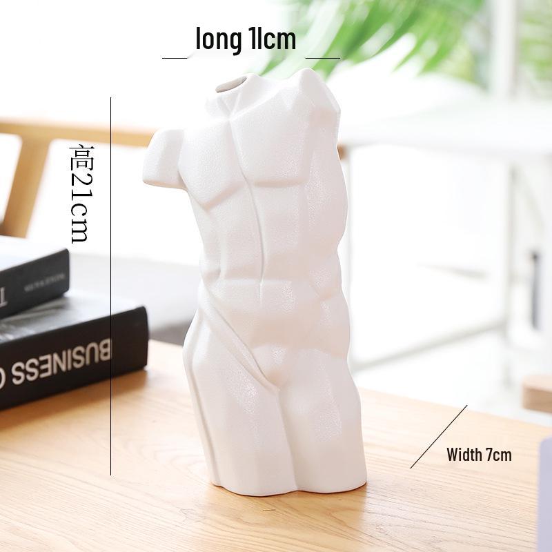 

Північна абстрактна геометрична керамічна ваза з людською головою - сучасне домашнє мистецтво прикраси