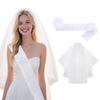 European And American Bachelorette Party Veil Bride To Be Strap Set Headgear Wedding Bride With Diamond Ribbon Decoration