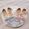 Girls' Sparkly High-Heeled Heart Rhinestone Princess Sandals - Soft Sole Summer 2025
