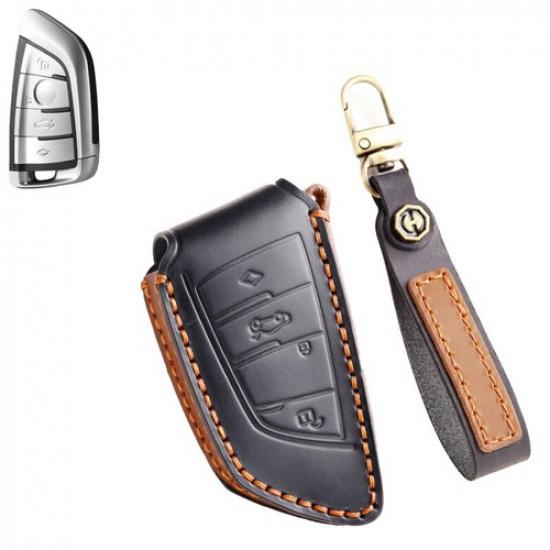 Genuine Leather Car Key Case Cover For BMW X1 X2 X3 X4 X5 X6 X7 1 2 3 4 5 6 7 8