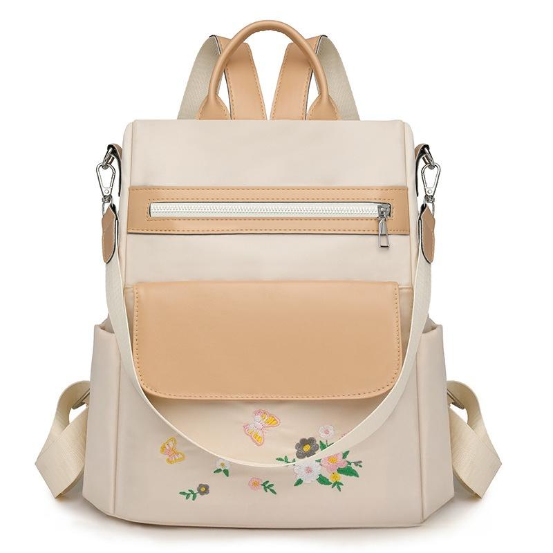 

Художественная вышивка, женский рюкзак, персонализированный и модный, одноплечная сумка в китайском стиле, повседневный рюкзак бежевый