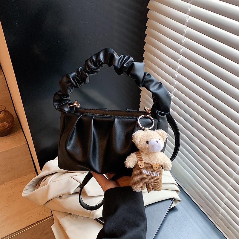Popular bags women's new trendy fashion pleated handbags, high-quality textured shoulder messenger bags