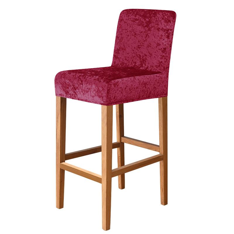 Glänsande tyg Kort rygg Stolsöverdrag Stretchdekor Barpall Stolsöverdrag för Club Dining Room Cafe Hem Liten storlek Sits Slipcover