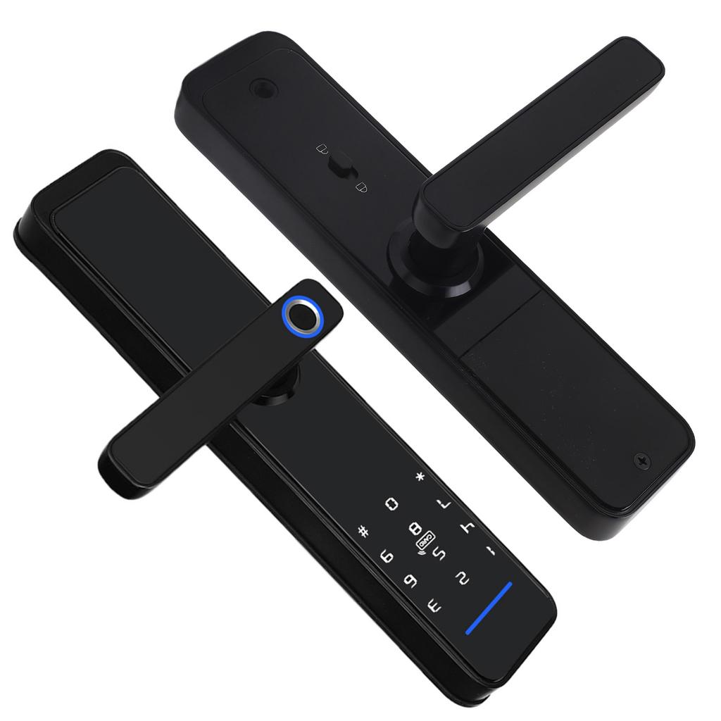 WiFi Electronic Door Handle Lock Password Fingerprint IC Card Remote Work for Tuya