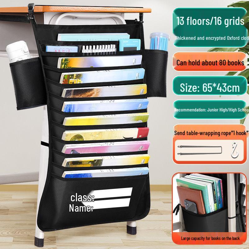 Desk Storage Hanging Book Bag & Stand for Students