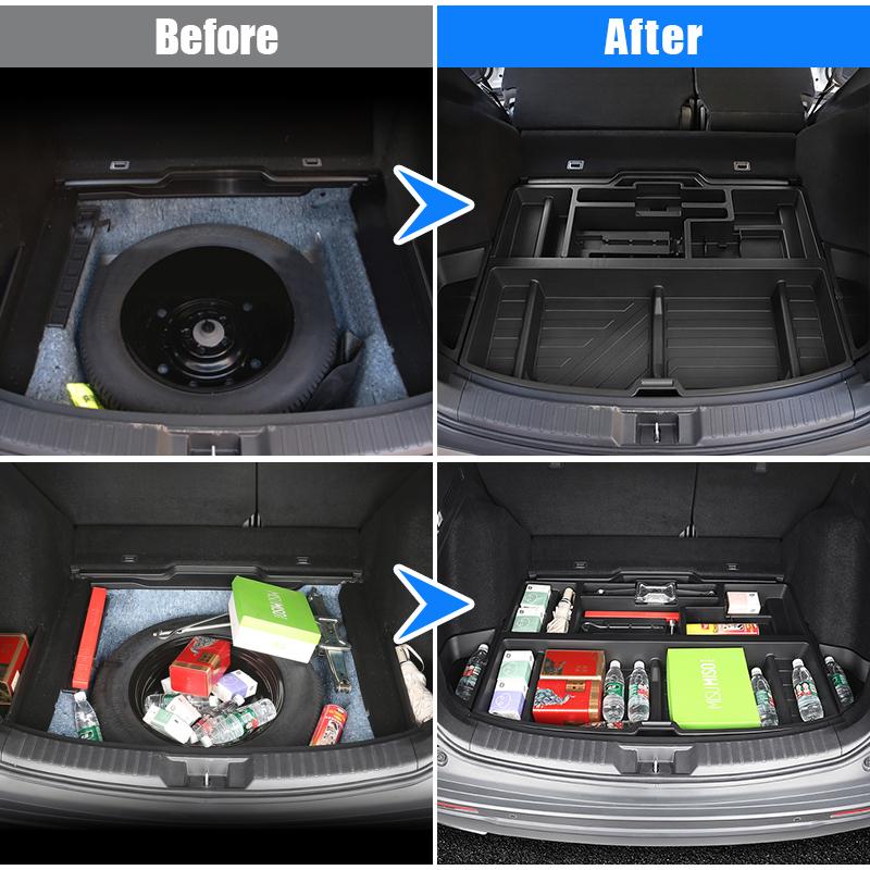 ABS Car Trunk Box Spare Tire Storage Box Cargo Holder Cover Case Accessories For Honda CR-V CRV 6th Gen 2023 2024 2025 Hybrid