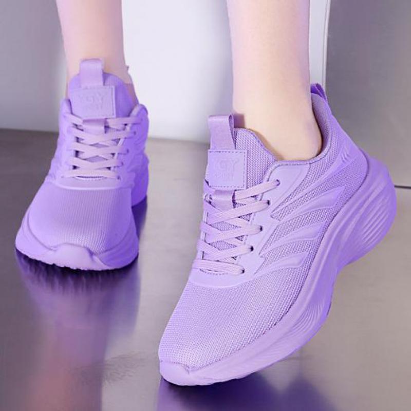 Fashion Orange Casual Shoes Breathable Mesh Sports Shoes for Women Sneakers Black Tennis Shoes Ladies Lightweight Spring Female Sneakers