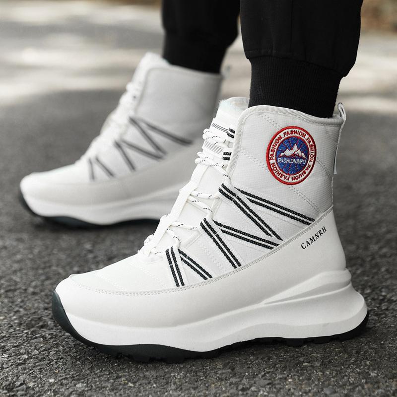 Couple snow boots winter new warm plush casual cotton boots fashion men women's Cold shoes outdoor non-slip Joker high-top boots