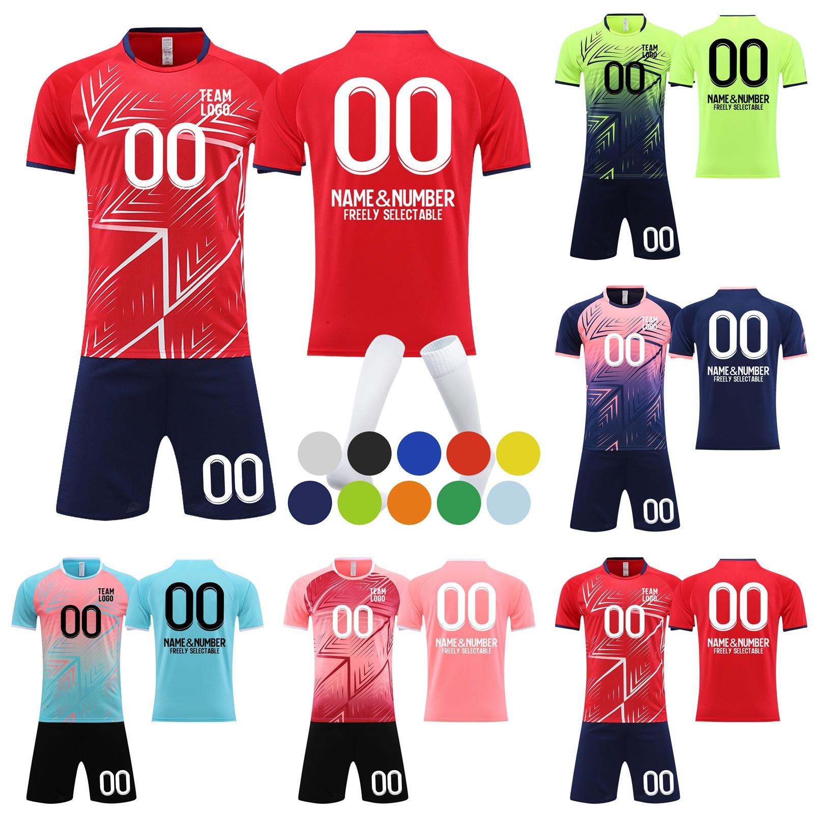 

Футбольные майки, футбольная форма, шорты, комплект носков, шорты, носки, размеры одежды для взрослых и детей