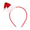 Christmas Tiara Red Velvet Hairball Headband Sweet Cute Christmas Hat Headband Feather Christmas Tree Headband