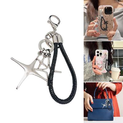 Stilvoller Sternanhänger-Schlüsselanhänger mit Strasssteinen Seildesigns für modische und einzigartige Stile Look im täglichen Gebrauch