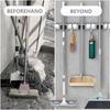 Wall Mounted Rack Space Saving Brooms Organizer Storage Solution for Bathroom
