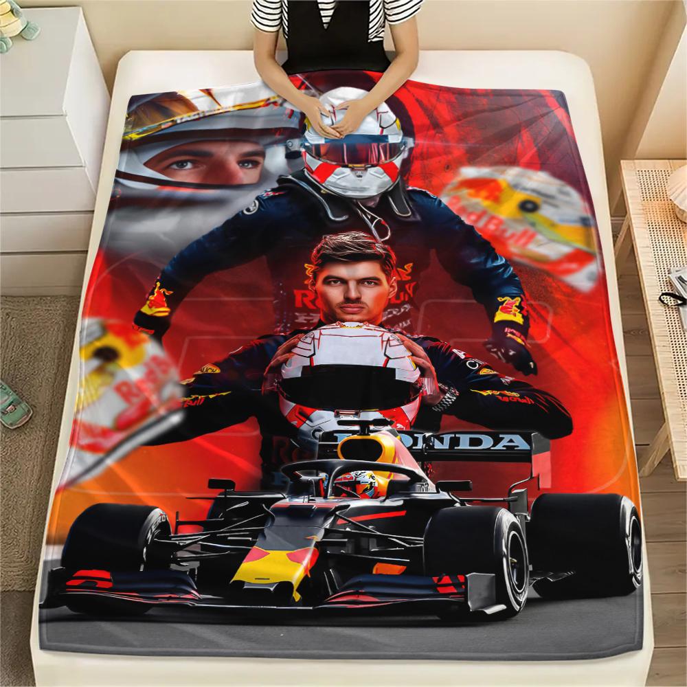 1 pièce Couverture en Flanelle Imprimée Max Verstappen, Haute qualité Toutes Saisons, Décoration d'Intérieur, Chaleur et Confort, Parfaite pour les Cadeaux de Noël