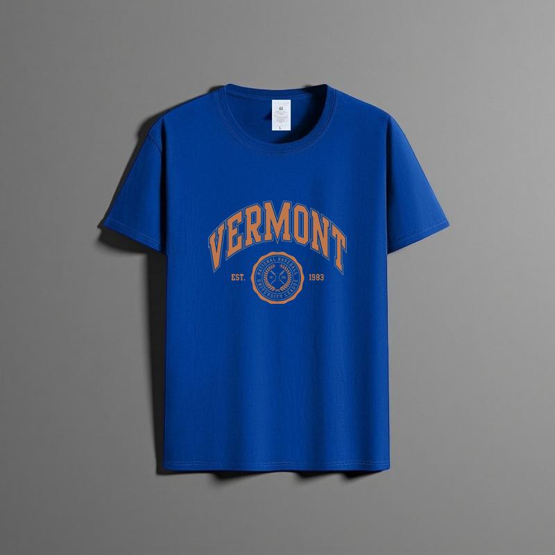 

Летняя новая универсальная футболка унисекс из чистого хлопка, модная повседневная футболка с круглым вырезом, дышащая свободная рубашка с принтом и короткими рукавами XXXXXL синий