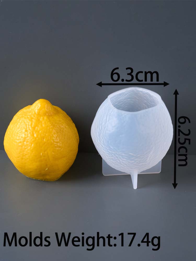 Simulation Lemon Silicone Mold 3D Fruit Scented Candle Making Supplies DIY Handmade Soap Gypsum Resin Casting  Molds Home Decor
