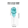 Portable Dog Cat Water Bottle with Food Storage 2-in-1 Leakproof Pet Travel Feeder and Water Dispenser for Small Large Dogs Cats
