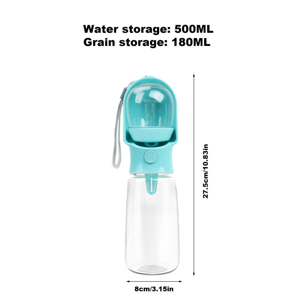 Portable Dog Cat Water Bottle with Food Storage 2-in-1 Leakproof Pet Travel Feeder and Water Dispenser for Small Large Dogs Cats
