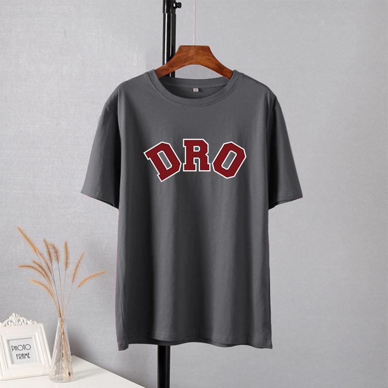 Shellsuning T-shirt da Donna con Stampa Grafica Semplice con Lettere, Estate, Cotone, Maniche Corte, Magliette Casual con Scollo a O, Top Trendy Streetwear