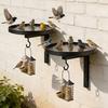 Vasca per Uccelli da Parete, Vaschetta per Uccelli da Esterno con Gancio per Mangiatoia, Vaschetta Metallico per Uccelli per Muro di Giardino/Cortile/Recinzione Mangiatoia Non Inclusa