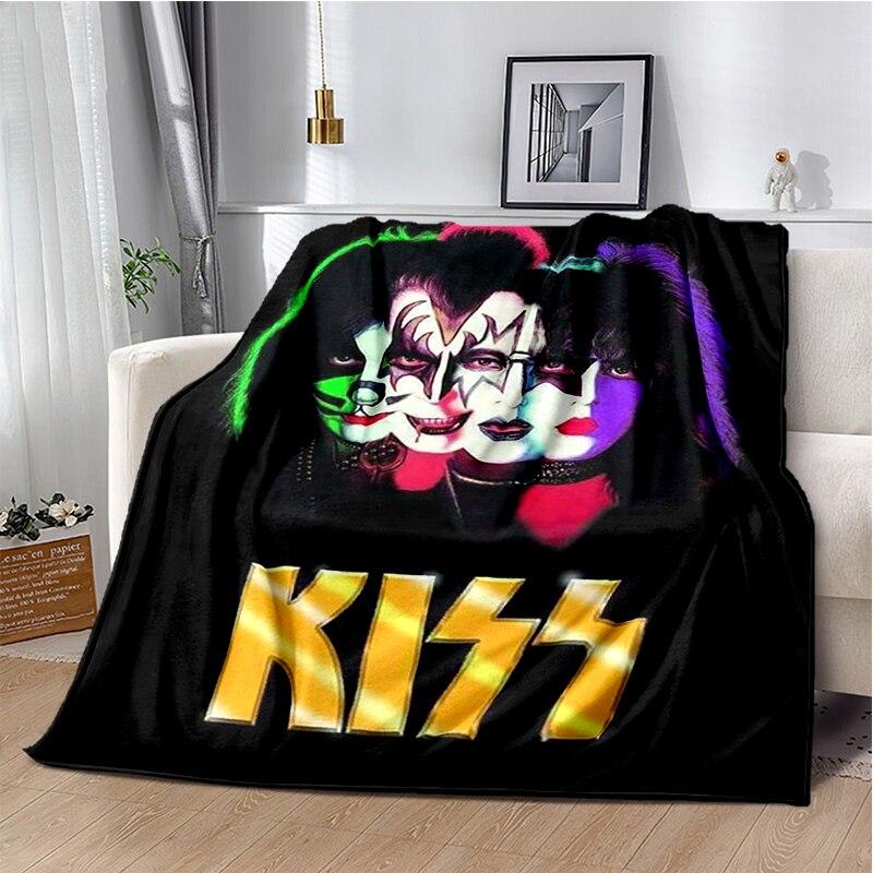 Rockband Kiss Band Decke Mode Flanell Flauschige Fleece Überwurfdecke Kinder und Erwachsene Geschenk Sofa Reise Camping