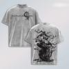 Kyoraku Shunsui BLEACH T-shirt Anime Trendy Y2k Washed Oversized T Shirt Men's Clothing Summer Short Sleeve Cotton Tees Tops