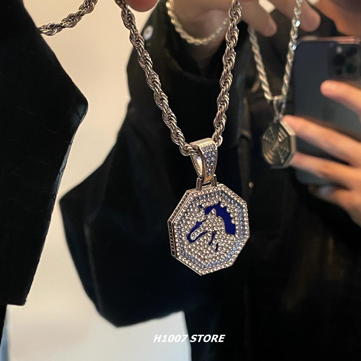 Twelve Zodiac Boys and Girls Street Hip-hop Style with Adventure Hip-hop Style Necklace Pendant 60CM(Necklace Long)