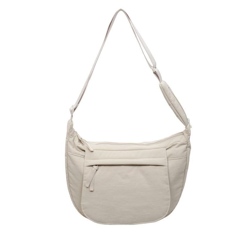 Dumpling Bag Lazy and Relaxed Messenger Bag Women's Lightweight Nylon Canvas Bag Commuter Leisure Sports Shoulder Bag
