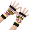 Women Jacquard Gloves Christmas Theme Fingerless Gloves Winter Autumn Handwear