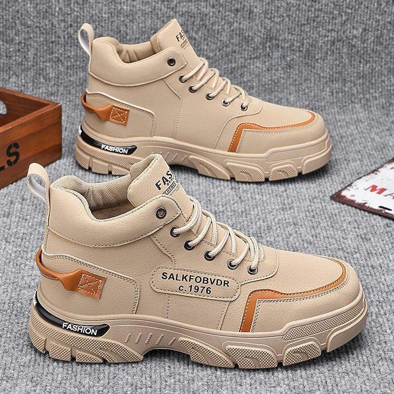 Winter men's shoes high-top Martin boots men's velvet thermal cotton boots autumn and winter men's snow boots tooling boots men's