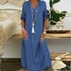 2024 Plus Size Women's Solid Color Denim Dress for Europe and America