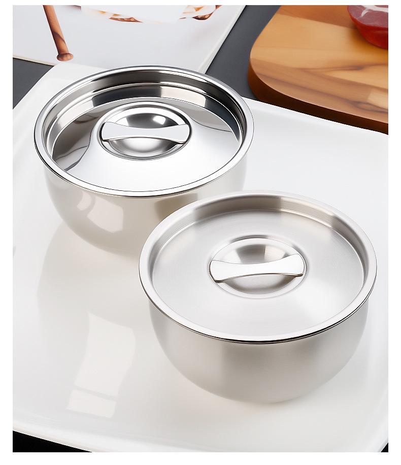 304 Stainless Steel Steamed Egg Bowl with Lid for Babies - Steamer, Stew Pot, and Soup Use