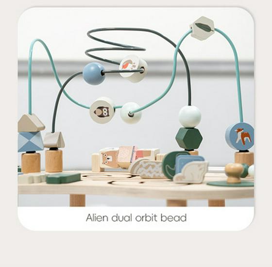 Montessori Wooden Bead Maze & Busy Board Toy for Ages 0-3