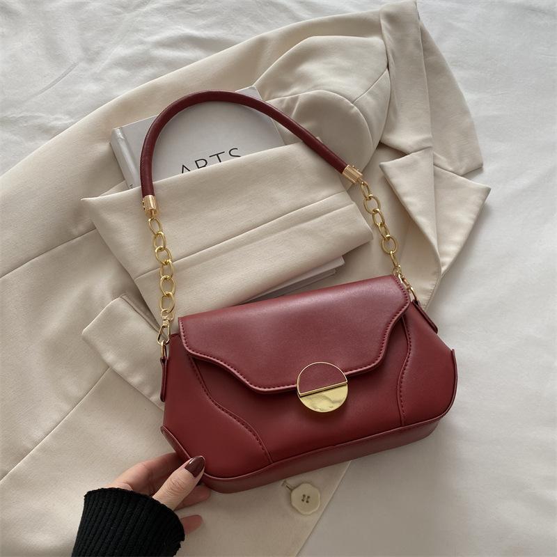 This Year's Popular High-value Women's Bags 2025 New Contrasting Color Splicing Underarm Chain Korean Version Portable Shoulder Messenger Bag