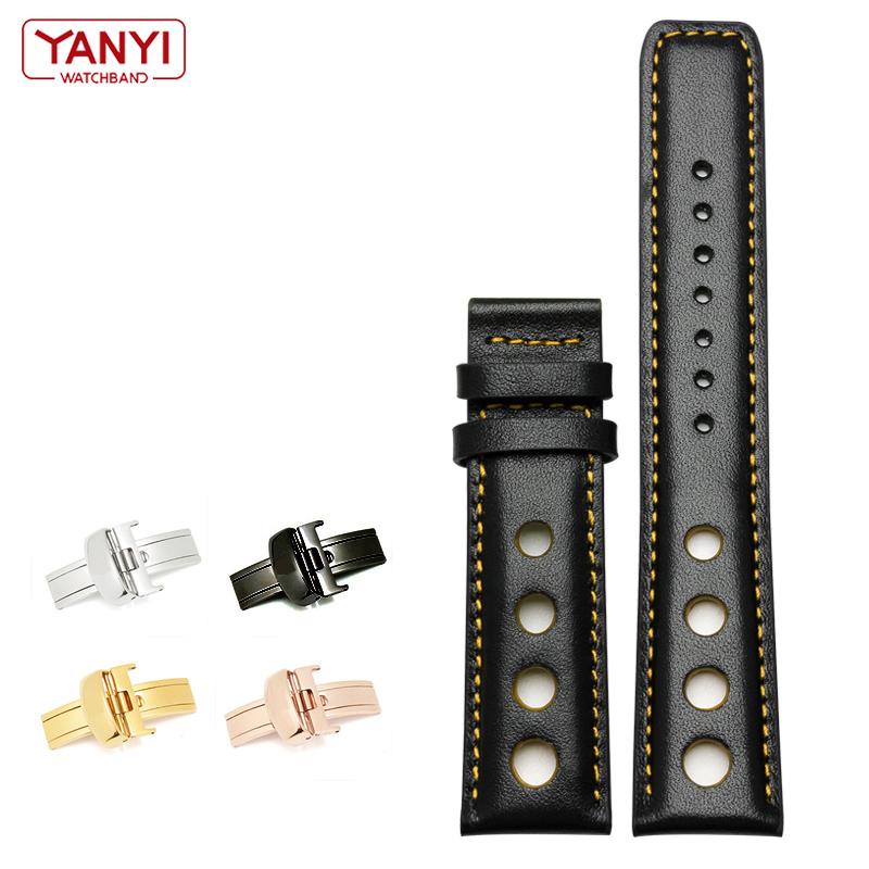 

Браслет із натуральної шкіри для tissot Sports Racing Series PRS516 T91 1853 Верхній шар натуральної шкіри Ремінець для годинника 20 мм для ремінця для годинника Шопена silver buckle