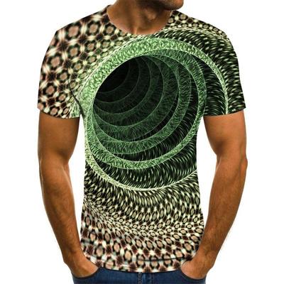 Trojrozměrné grafické tričko ležérní mřížkované topy 3D pánské tričko letní tričko pánské triko s výstřihem do "O" streetwear