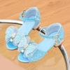 Girls' High-Heeled Crystal Sandals with Rhinestone Bow - Soft Sole Princess Shoes for 2026 Summer Performances