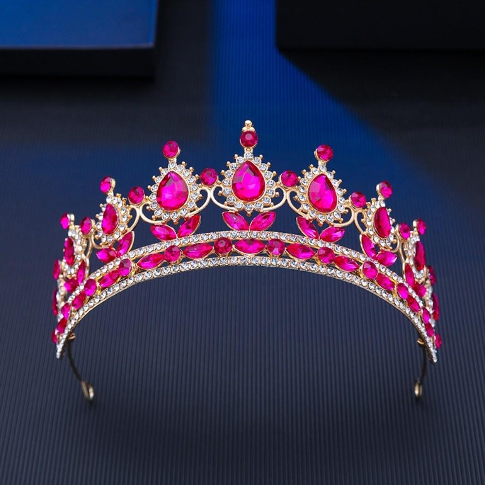 Baroque Wedding Hair Tiara Headpieces Jewelry Crystal Bridal Tiara Crown High-end Rhinestone Diadem Veil Tiaras Birthday Gift