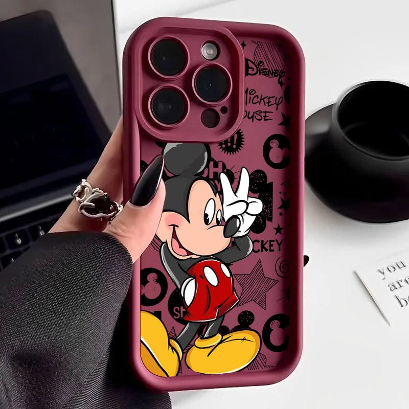 Minnie Mickey Mouse Phone Case For iPhone 17E 11 12 13 14 15 16 17 Pro Max Fundas 17 Air Plus 16e 13 Mini Silicone Cover