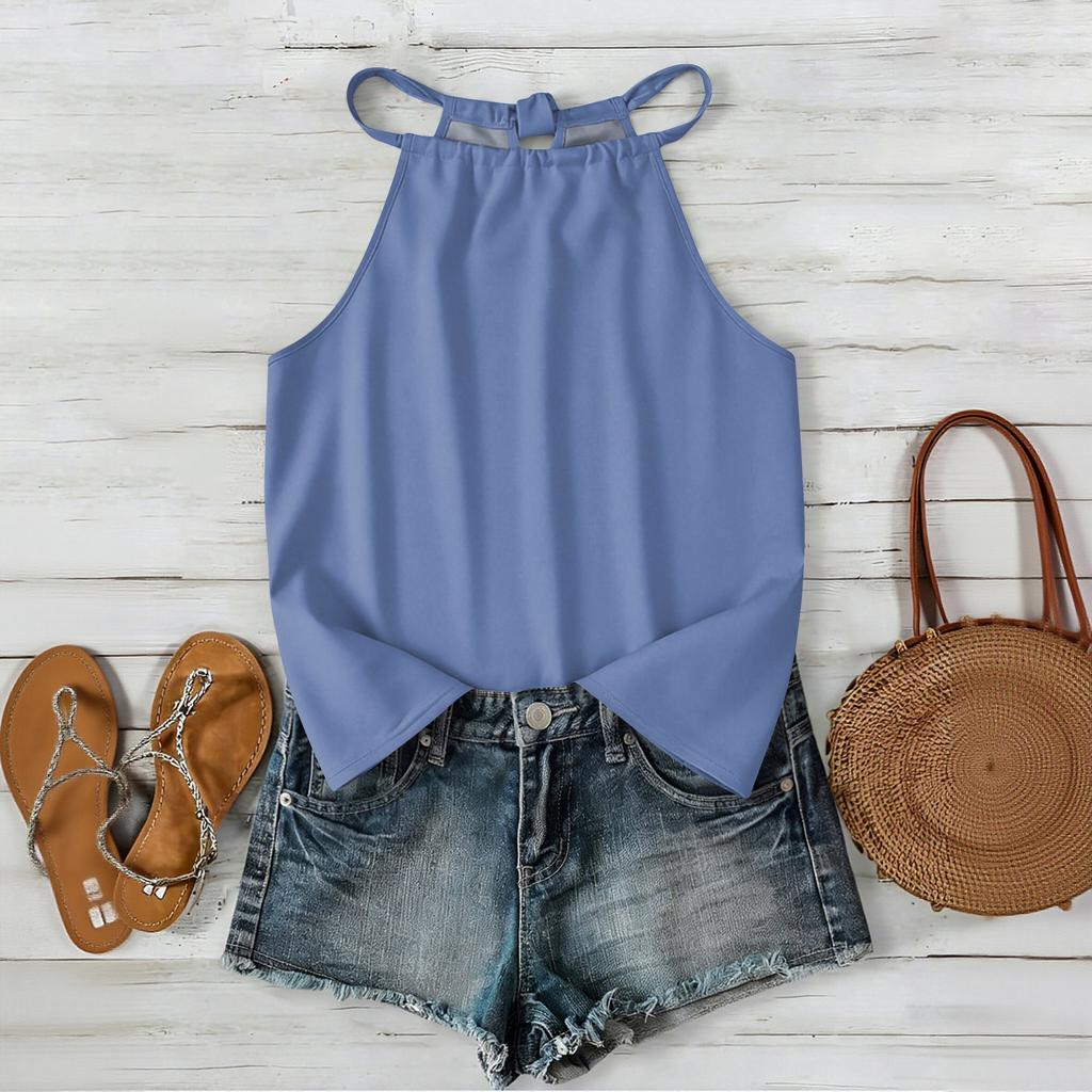 Women’s Bohemian Sleeveless Tank Top with Neck and Relaxed Fit for Outdoor and Casual Wear Comfortable Layer