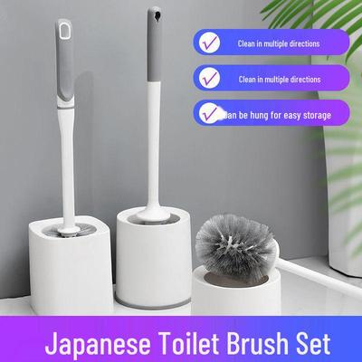 High-Quality Long Handle Soft Rubber Toilet Brush Set for Thorough Cleaning