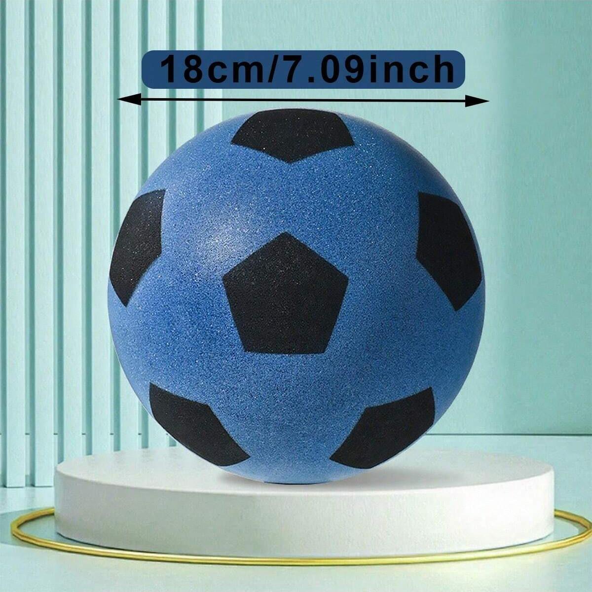 Silent Foam Soccer Ball Soft High Rebound Indoor Silent Training 18cm синий