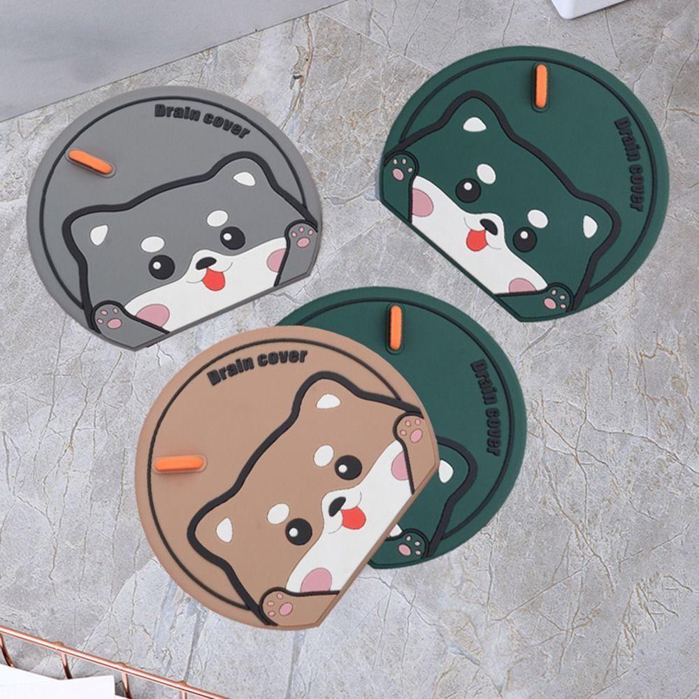 Cartoon Cat Sewer Floor Drain Cover Anti-insect Anti-blocking Sewer Sealing Silicone Mat Anti Odor Floor Drain Pad