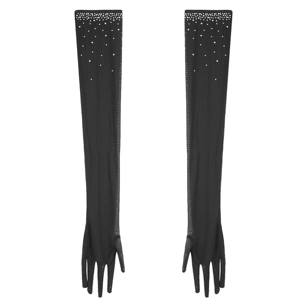 Womens Latin Figure Skating Jumpsuit Sleeveless Sequined Tassel Leotard Bodysuit Matching Mesh Gloves