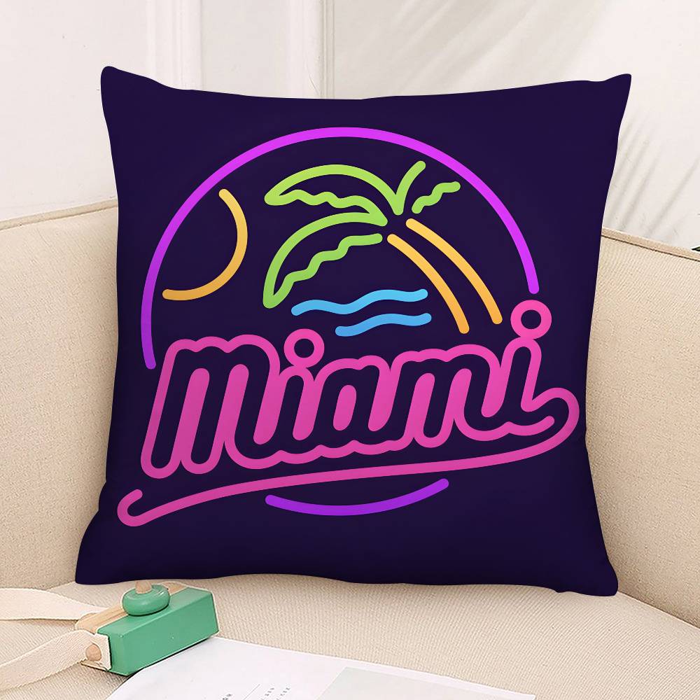 Movie M-Miami Vice Pillow Case Square Double‑Sided Print Cushion Case For Sofa Home Bedchamber Decor Gift