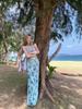 Mesh Patchwork Pure Desire 2025: Women's High-Waisted Floral Slimming Long Skirt for Summer Vacation Style